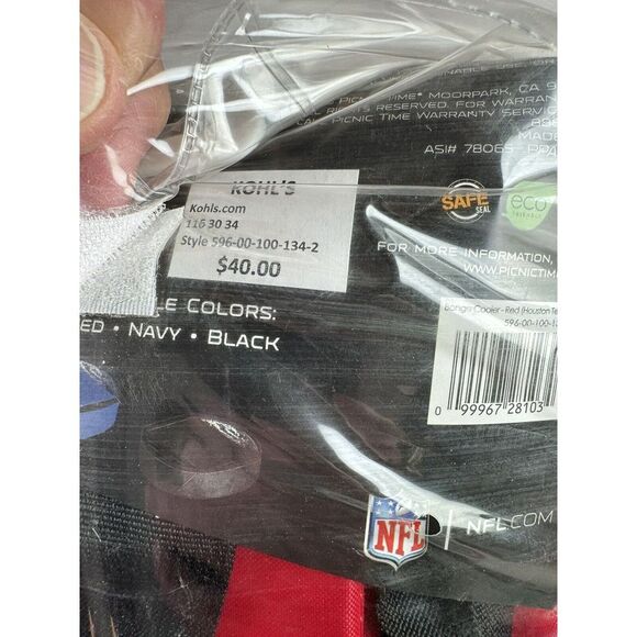 Houston Texans Picnic Time Bongo 12 Qt Collapsible Cooler/Seat 596-00-100-134-2 - Picture 7 of 10